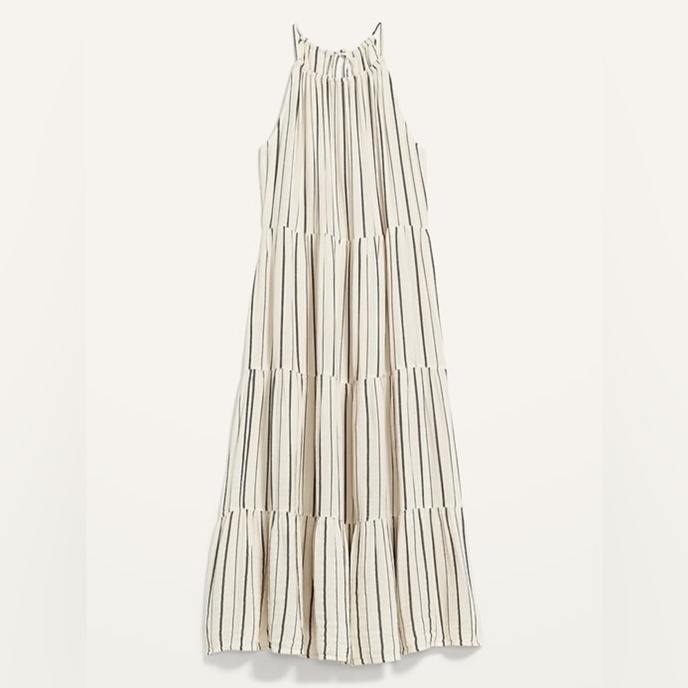 NWT Old Navy Tiered Maxi Swing Dress Striped